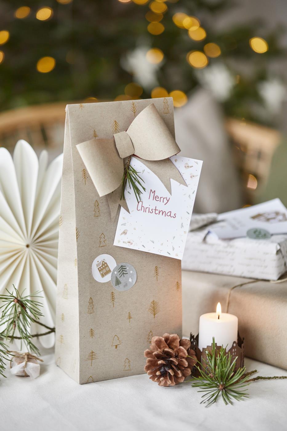 Buntfalttüte "golden forest" Kraftpapier mit Golddruck