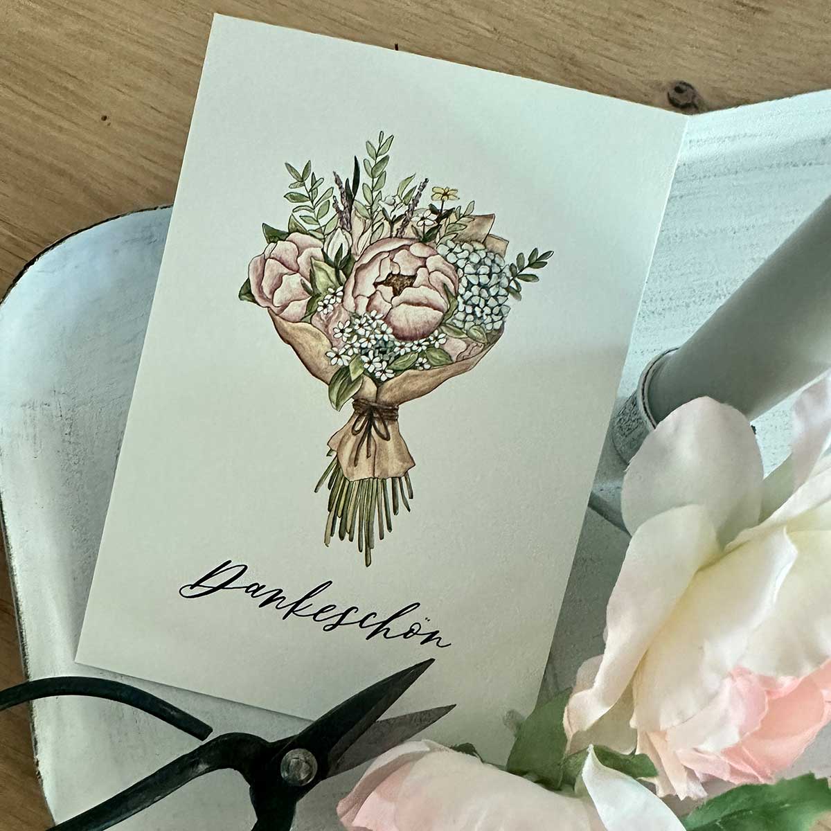 Postkarte A6 "DANKESCHÖN" - athomewithpaula