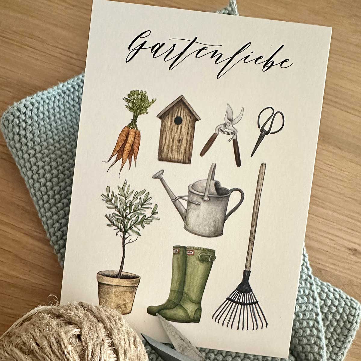 Postkarte A6 "GARTENLIEBE" - athomewithpaula