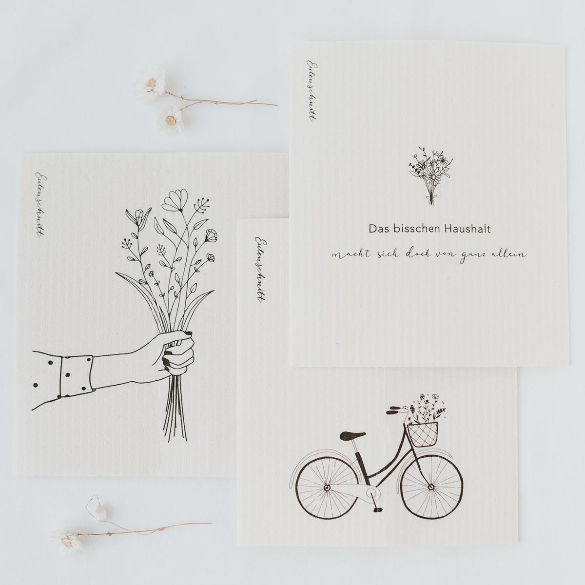 Schwammtücher Blumenliebe im 3er Set - athomewithpaula