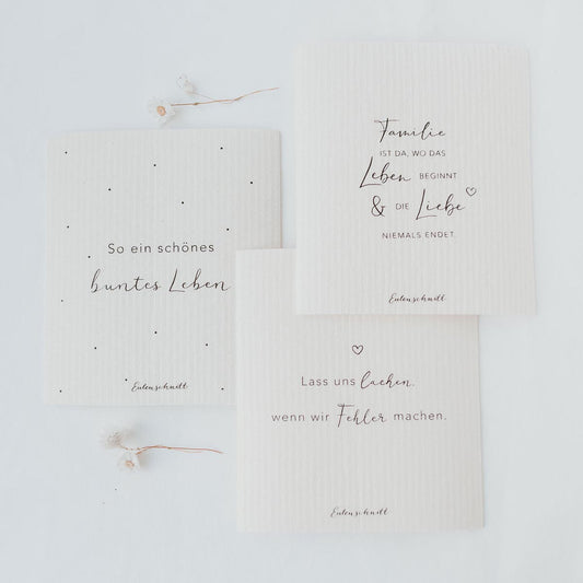 Schwammtücher Sprüche 3er Set - athomewithpaula
