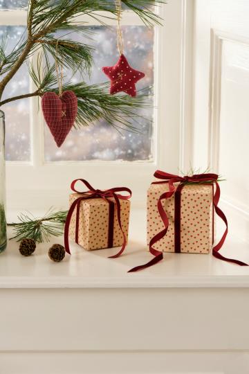 Velourband auf Spule bordeaux