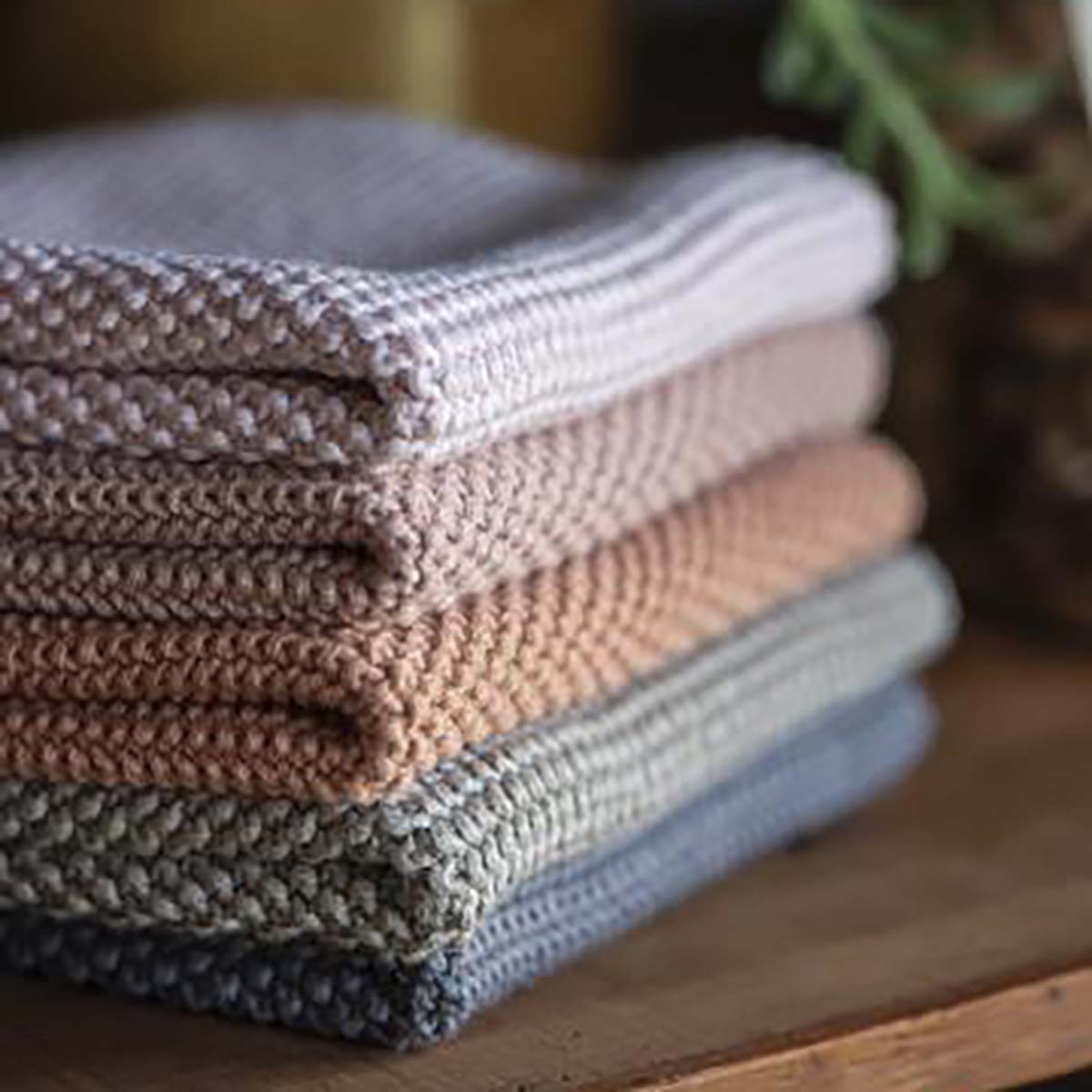 Spüllappen Mynte staubig grün gestrickt - athomewithpaula