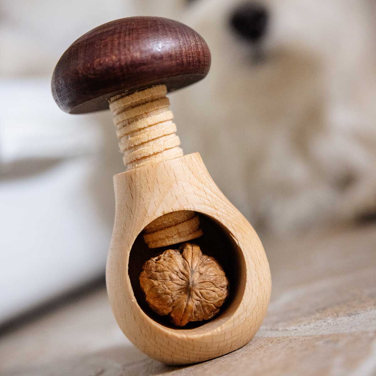 Nussknacker Pilz, 9,5 cm, Buche - athomewithpaula