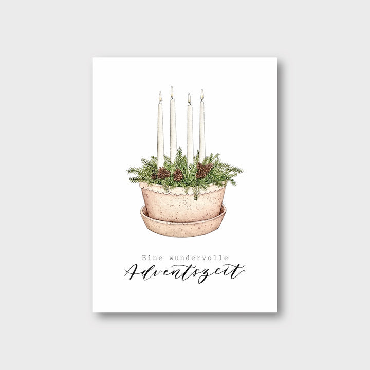 Postkarte "Adventskranz"