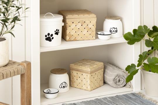 Dose für Hundefutter weiss mit Hundemotiv