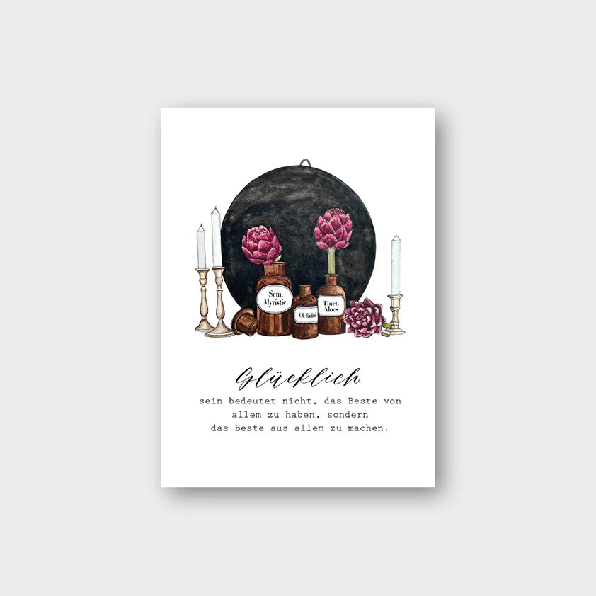 Postkarte A6 "GLÜCKLICH"