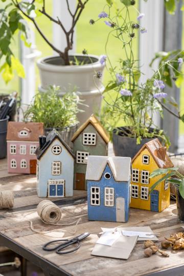 Haus für Teelicht Nyhavn rundes Dachfenster