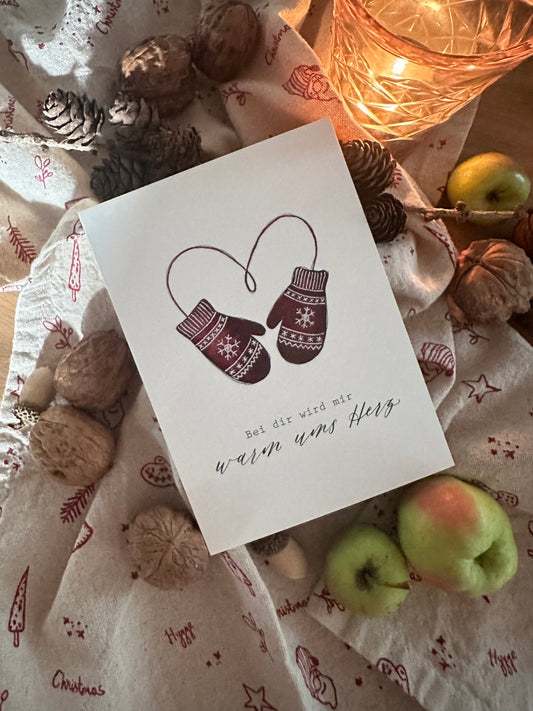 Postkarte A6 "WARM UMS HERZ"