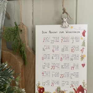 Ann & Jan Adventskalender Karte „Dein Advent zum Wohlfühlen“ – 24 Wohlfühlmomente DIN A5 - athomewithpaula