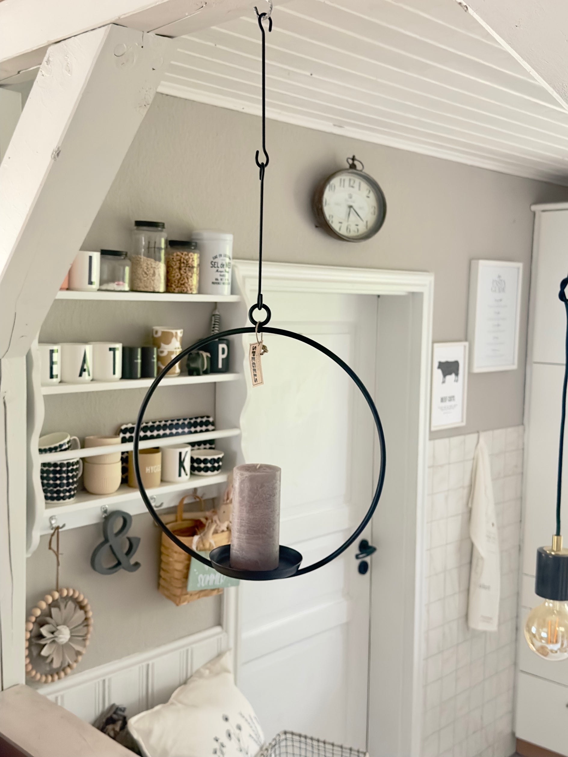 Ring für Blumentopf / Blockkerze, schwarz, 36 cm - athomewithpaula