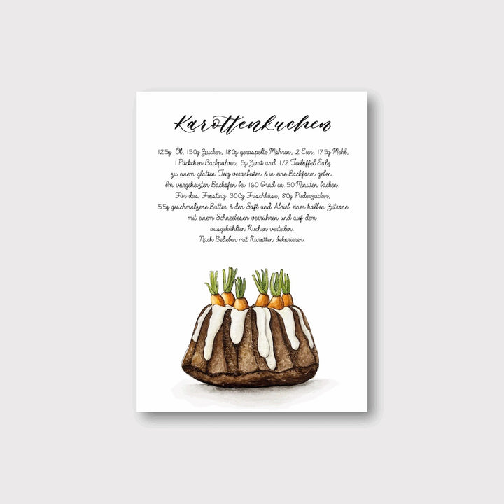 Postkarte „Karottenkuchen“