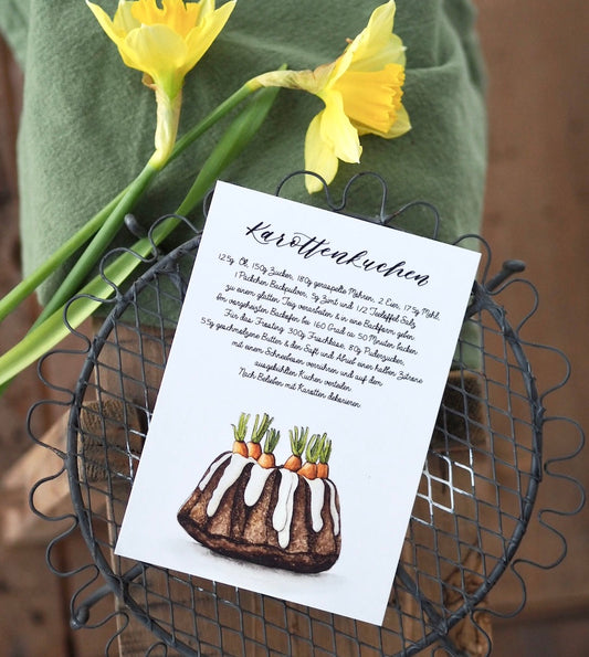 Postkarte „Karottenkuchen“