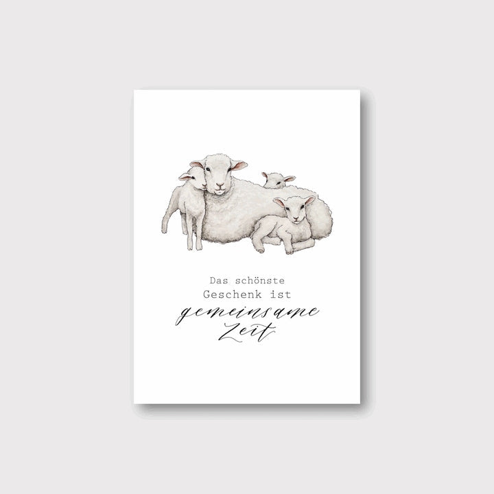 Postkarte „Gemeinsame Zeit - Schafe“