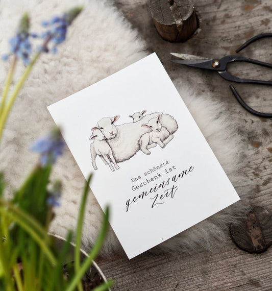 Postkarte „Gemeinsame Zeit - Schafe“