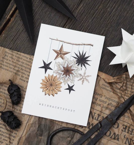 Postkarte A6 "PAPIERSTERNE"