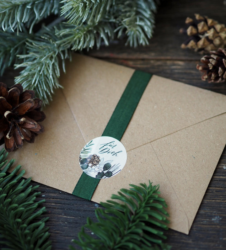 Weihnachtsaufkleber "Tannengrün"