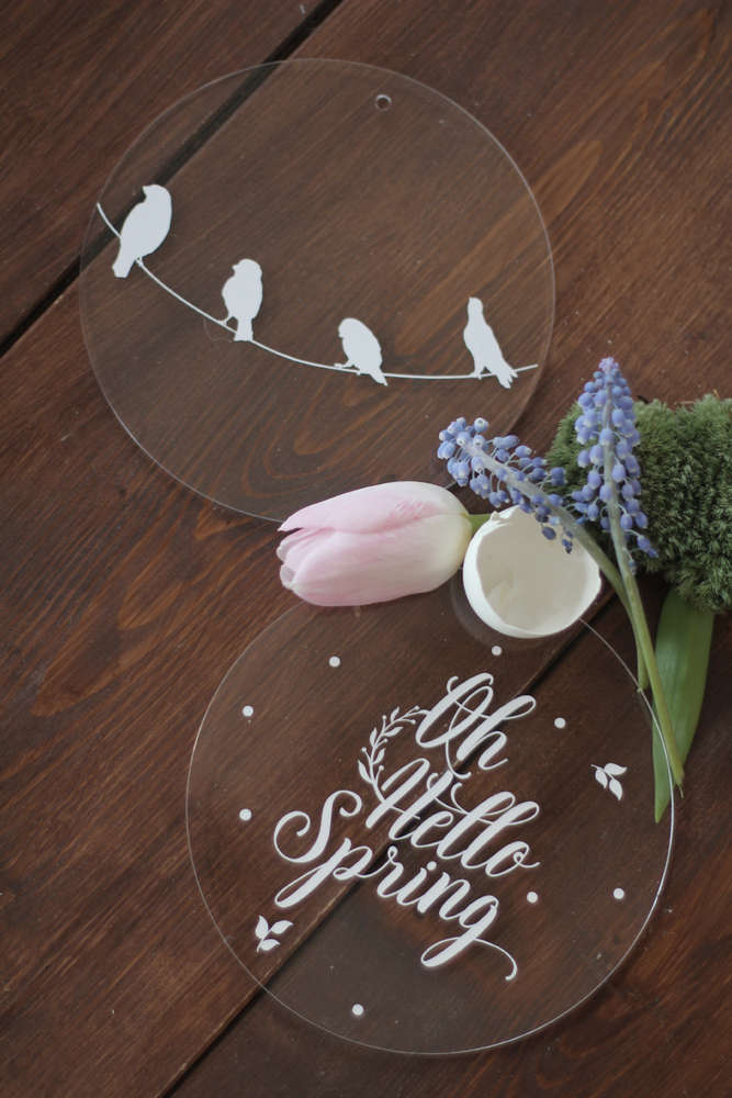 Scheibe "Vögel" weiß - athomewithpaula