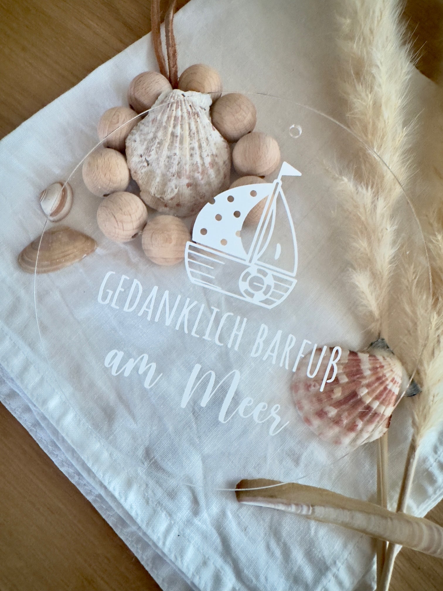 Scheibe "Schiff" weiß - athomewithpaula