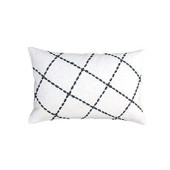 KISSENBEZUG DIAGONALE KOHLESTICHMUSTER