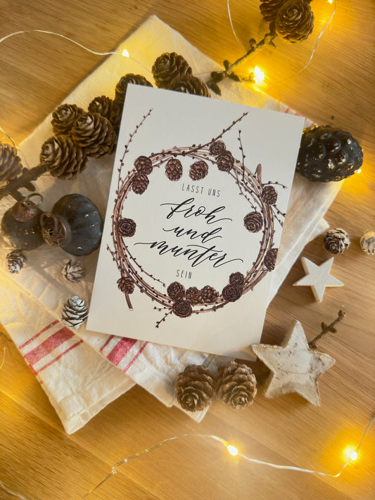 Postkarte A6 "FROH & MUNTER" - athomewithpaula