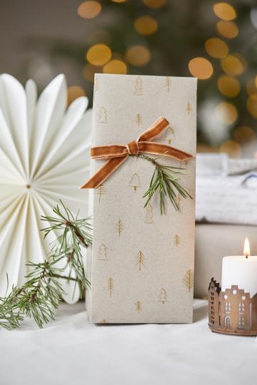 Buntfalttüte "golden forest" Kraftpapier mit Golddruck