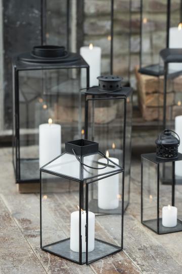 Laterne Norr klein mit schrägem Glastop