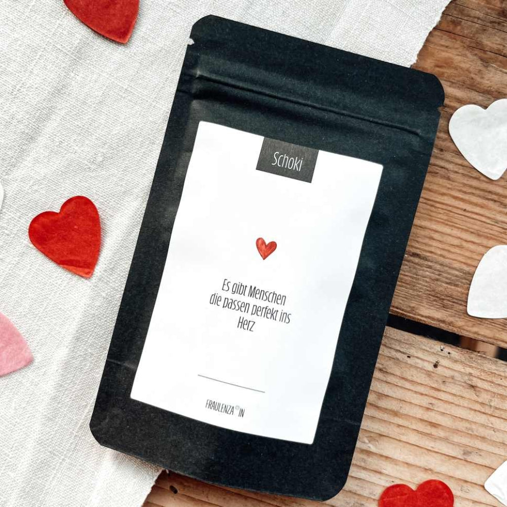 SCHOKODROPS | mini | Vollmilch | Es gibt Menschen die passen perfekt ins Herz