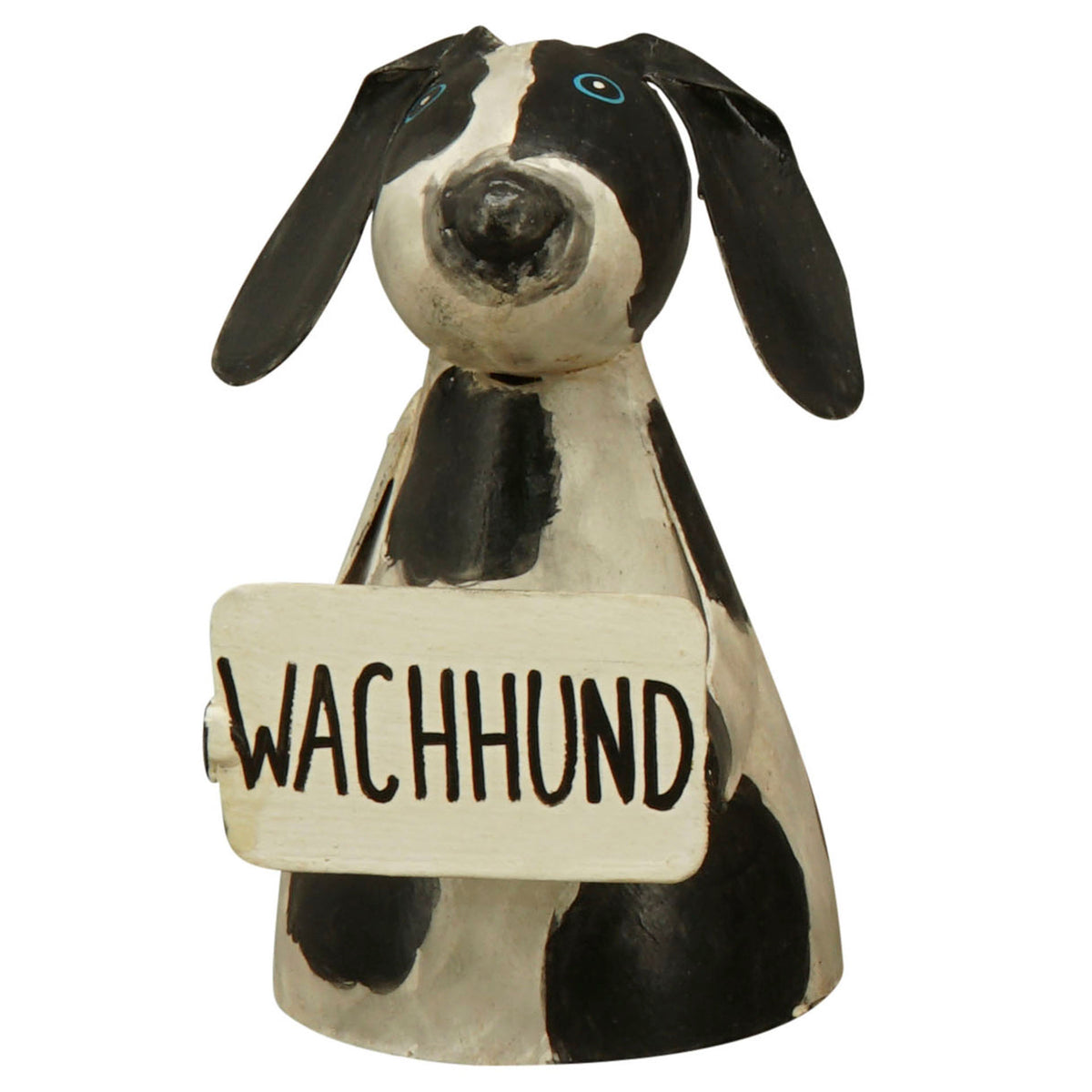 Metall-Hund mit Schild-Zaunhocker "Wachhund", 16cm - athomewithpaula
