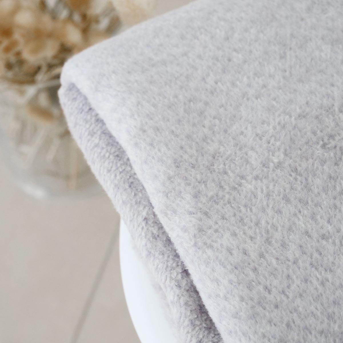 Kuscheldecke EMMA aus 100 % Bio-Baumwolle (kbA), grau meliert - athomewithpaula