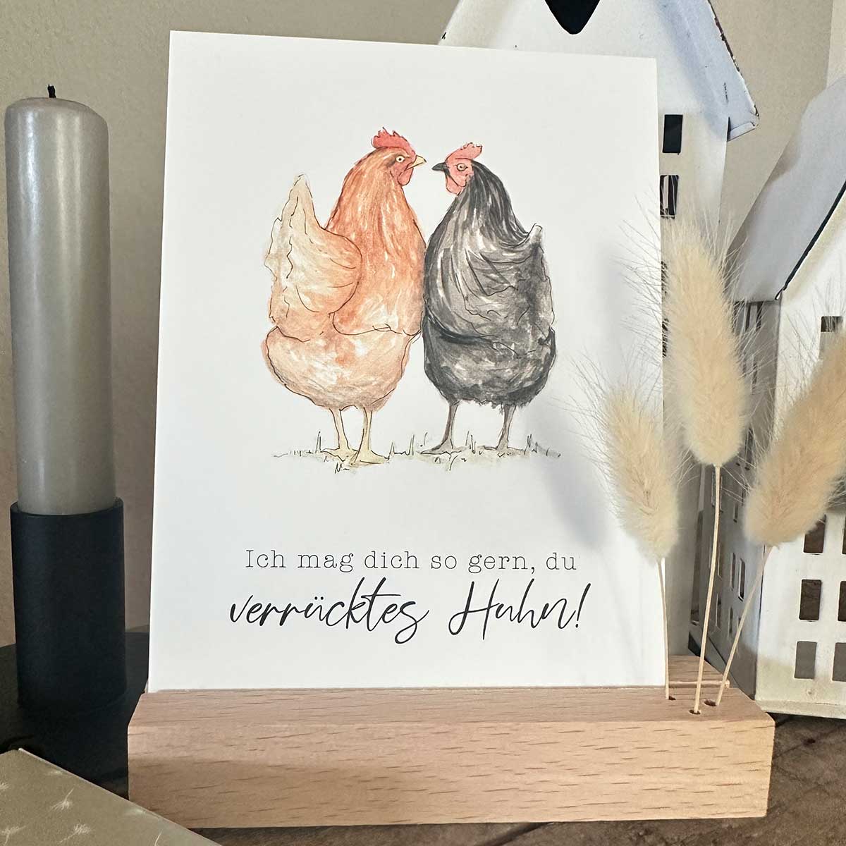Postkarte A6 "VERRÜCKTES HUHN" - athomewithpaula