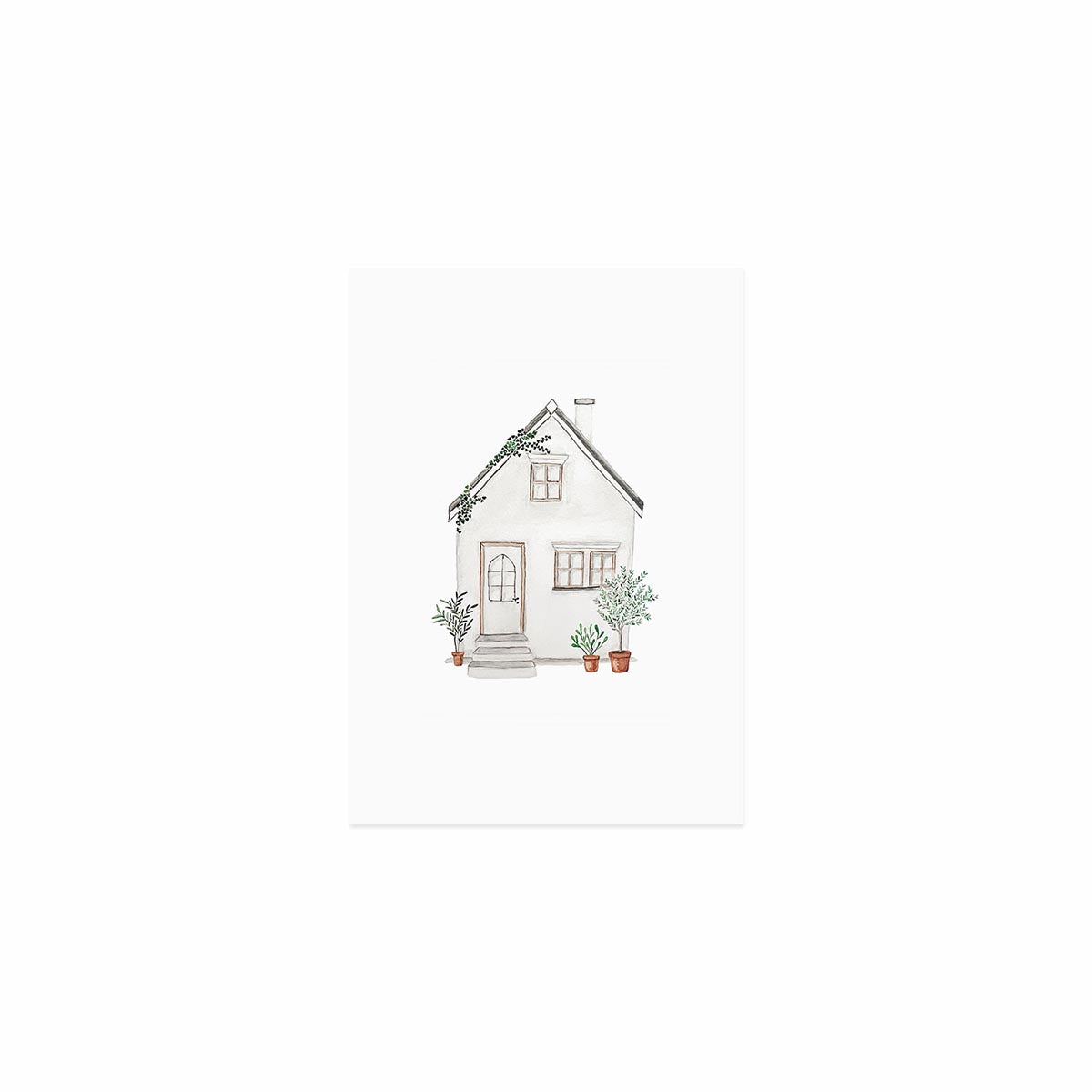 Aquarellkarte Haus - athomewithpaula