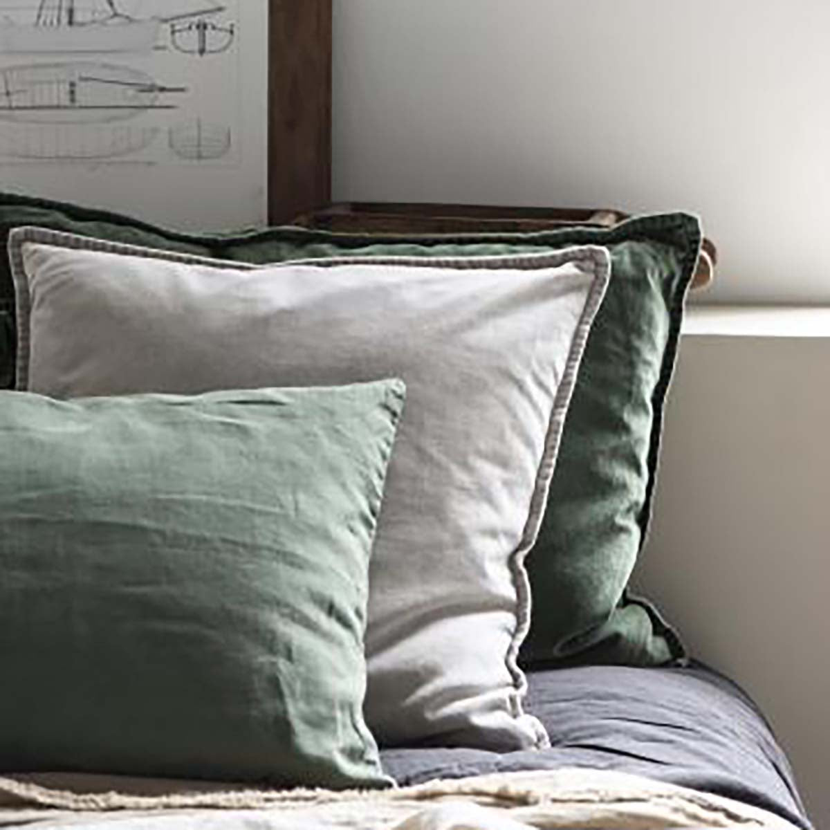 Kissenbezug Velours fog - athomewithpaula