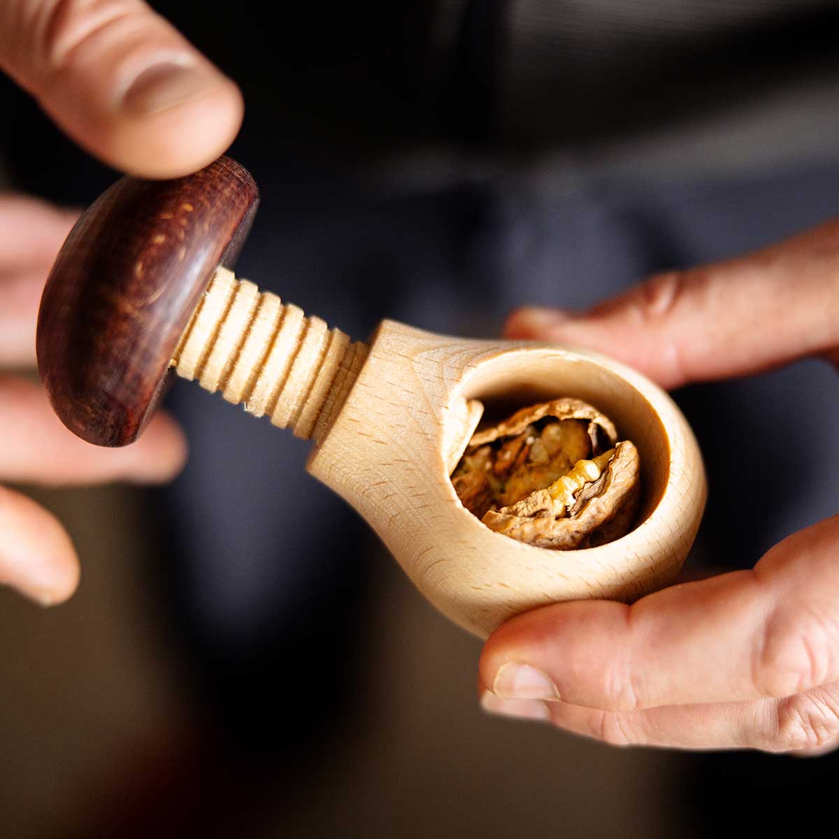 Nussknacker Pilz, 9,5 cm, Buche - athomewithpaula