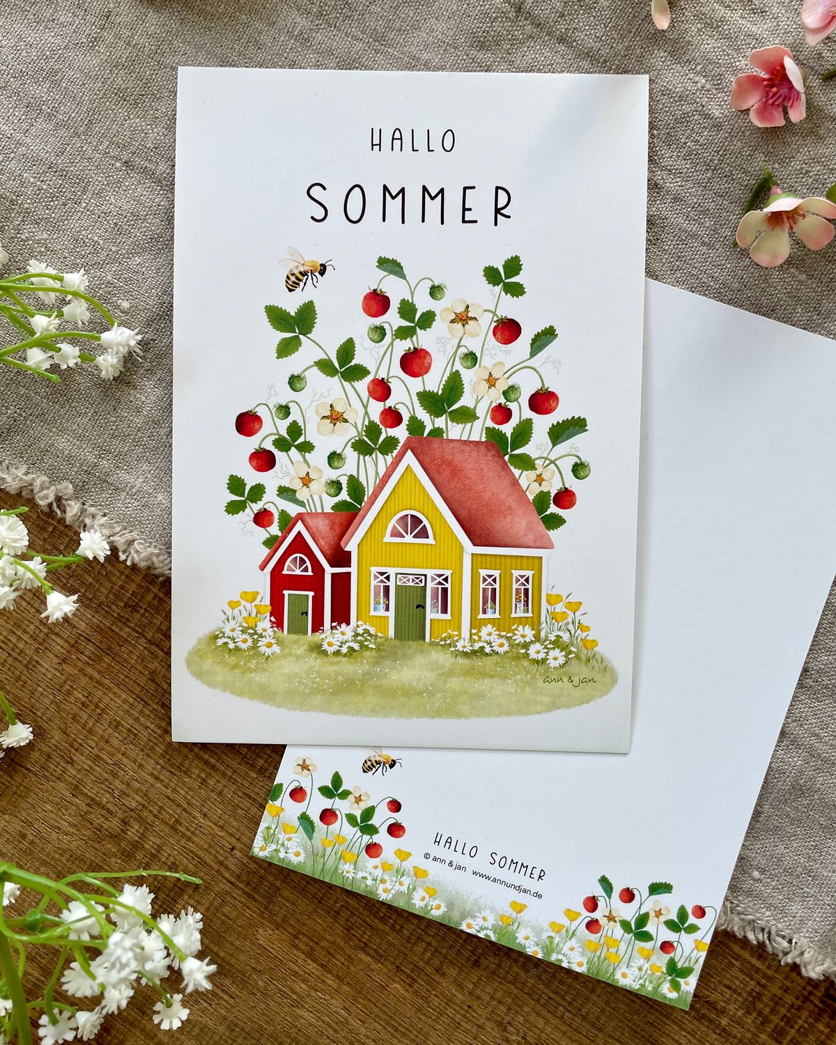 Ann & Jan Postkarte "Hallo Sommer" - Sommerzeit - athomewithpaula