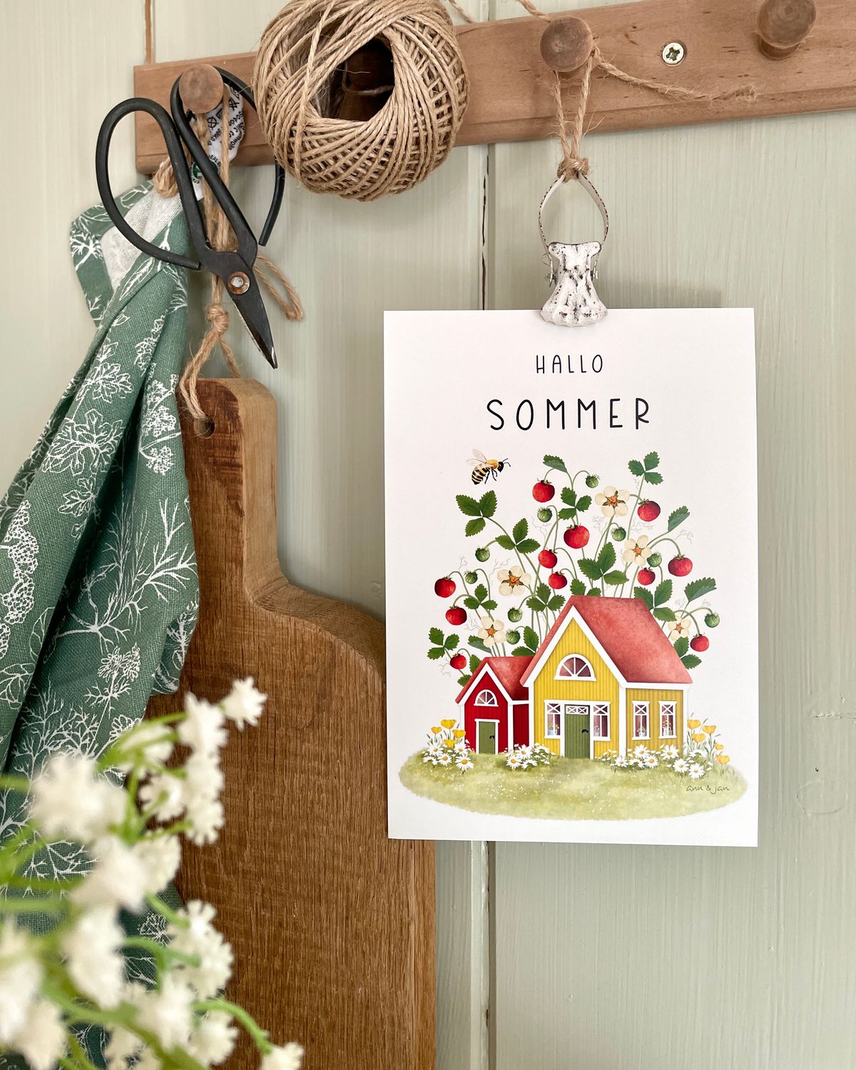 Ann & Jan Postkarte "Hallo Sommer" - Sommerzeit - athomewithpaula