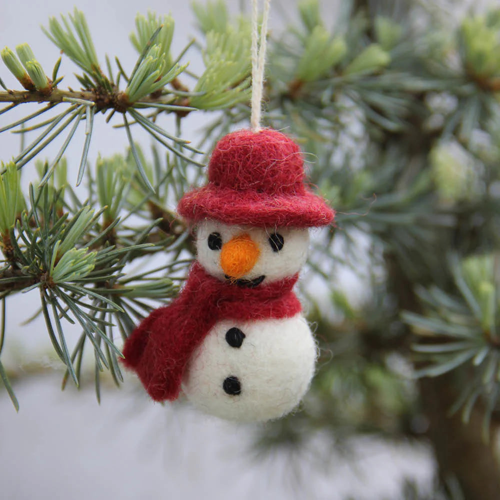 Gry & Sif Filz Schneemänner 3er Set Anhänger