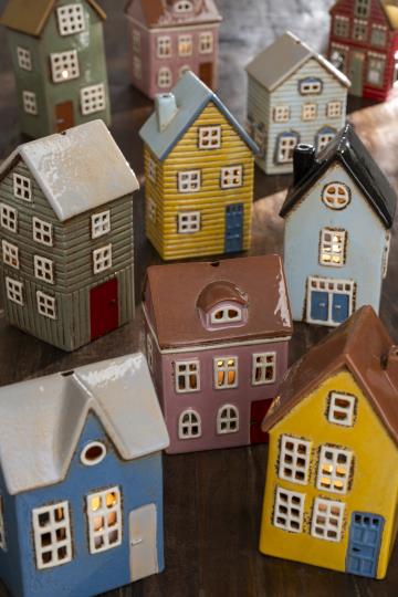 Haus für Teelicht Nyhavn rundes Dachfenster