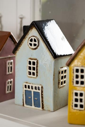 Haus für Teelicht Nyhavn Doppeltür schwarzes Dach