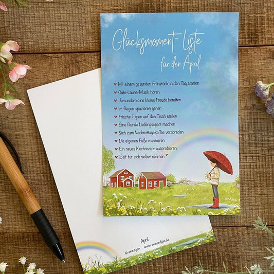 Ann&Jan Postkarte-"GLÜCKSMOMENT-LISTE APRIL"
