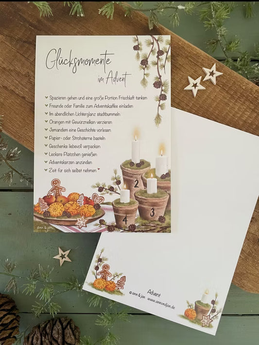 Ann&Jan Postkarte-"GLÜCKSMOMENTE IM ADVENT"