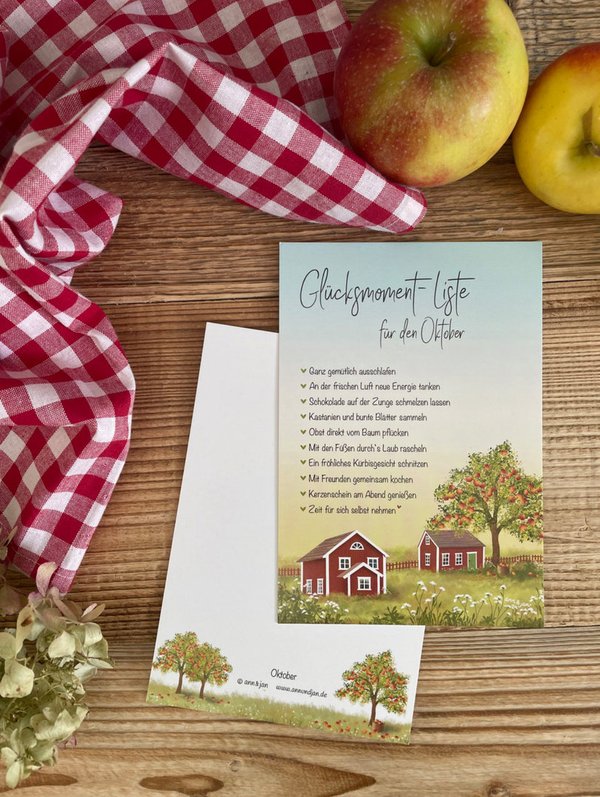 Ann&Jan Postkarte-"GLÜCKSMOMENT-LISTE OKTOBER" - athomewithpaula
