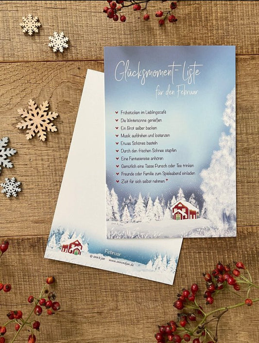 Ann&Jan-Postkarte "GLÜCKSMOMENT-LISTE FEBRUAR"