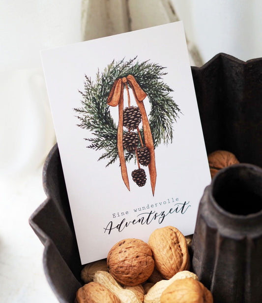 Frollein Lücke Postkarte „Tannenkranz“ - athomewithpaula