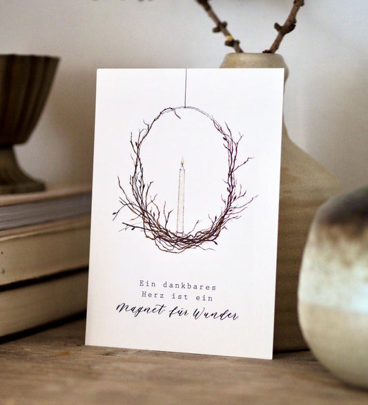 Frollein Lücke Postkarte "Kerzenkranz" - athomewithpaula