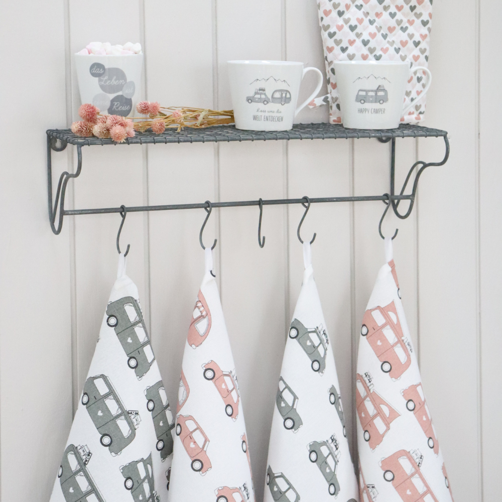 Geschirrtuch "Camper" Grau