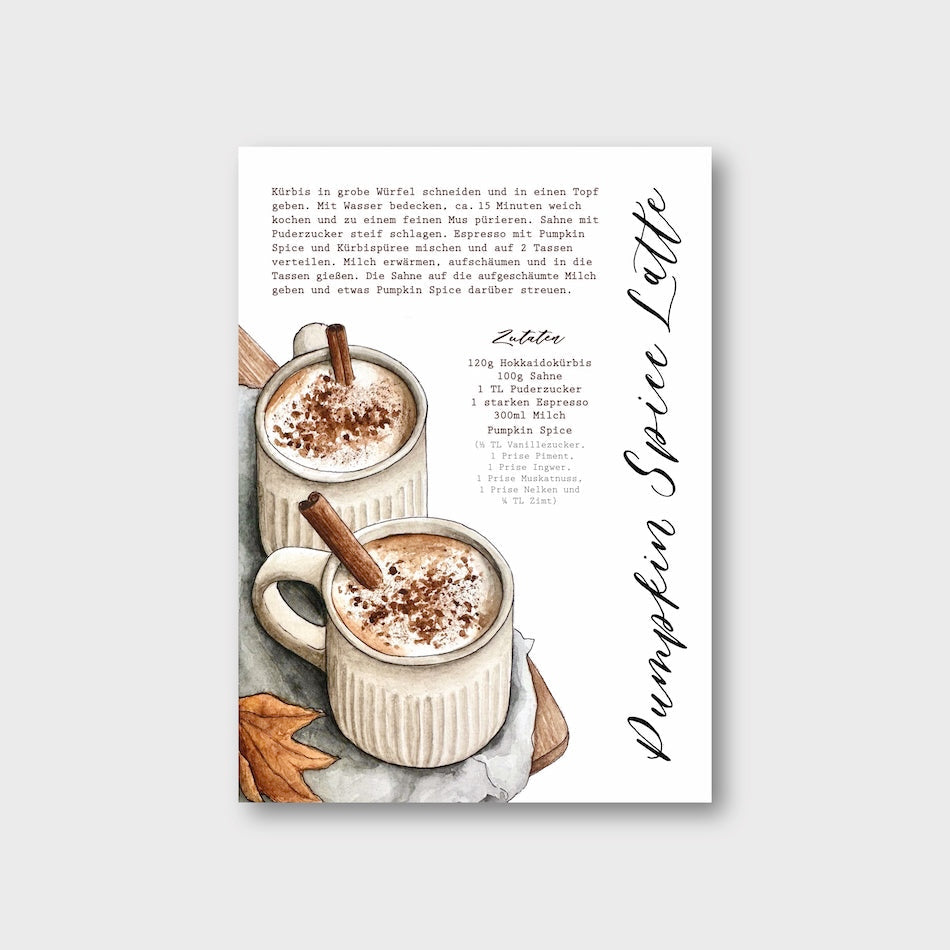 Frollein Lücke Postkarte "Pumkin Spice Latte" - athomewithpaula