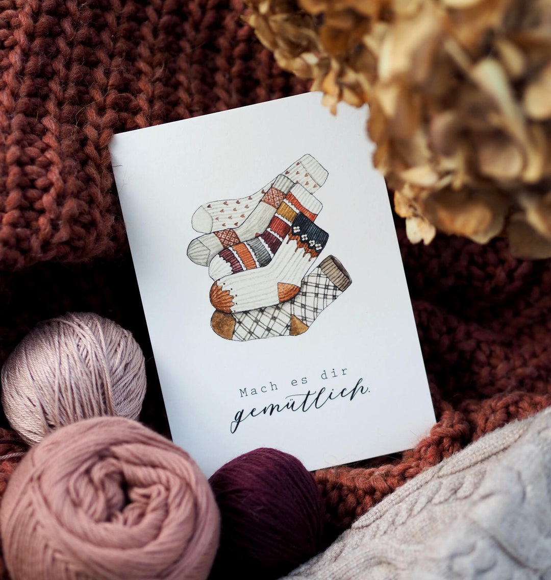 Postkarte "Stricksocken"