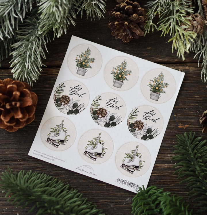 Weihnachtsaufkleber "Tannengrün"