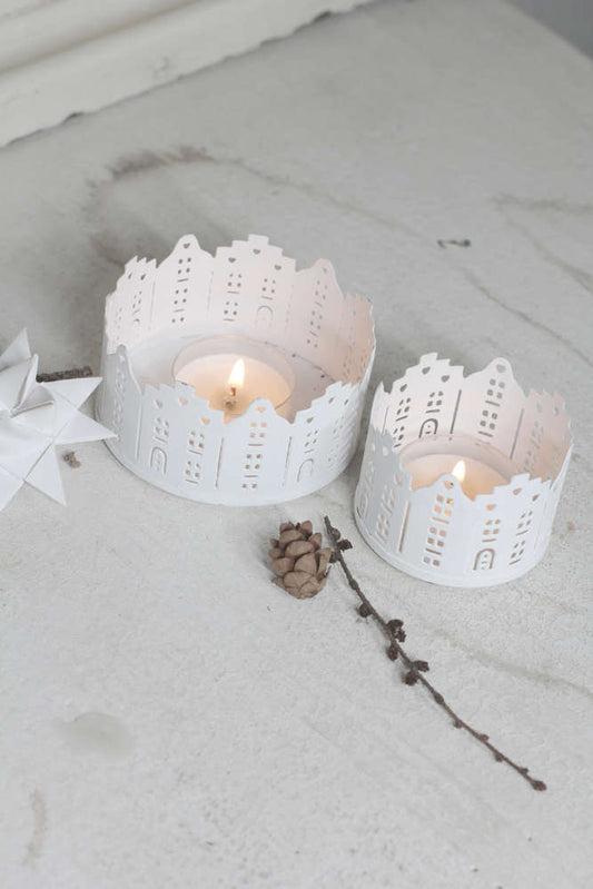 Teelichthalter Häusermotiv